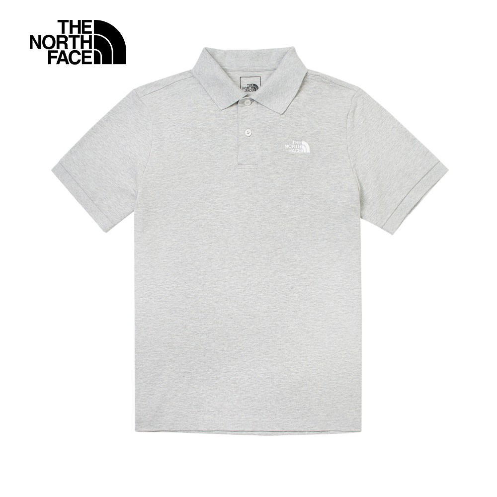 THE NORTH FACE M S/S LOGO POLO-AP 男女短袖POLO上衣-灰